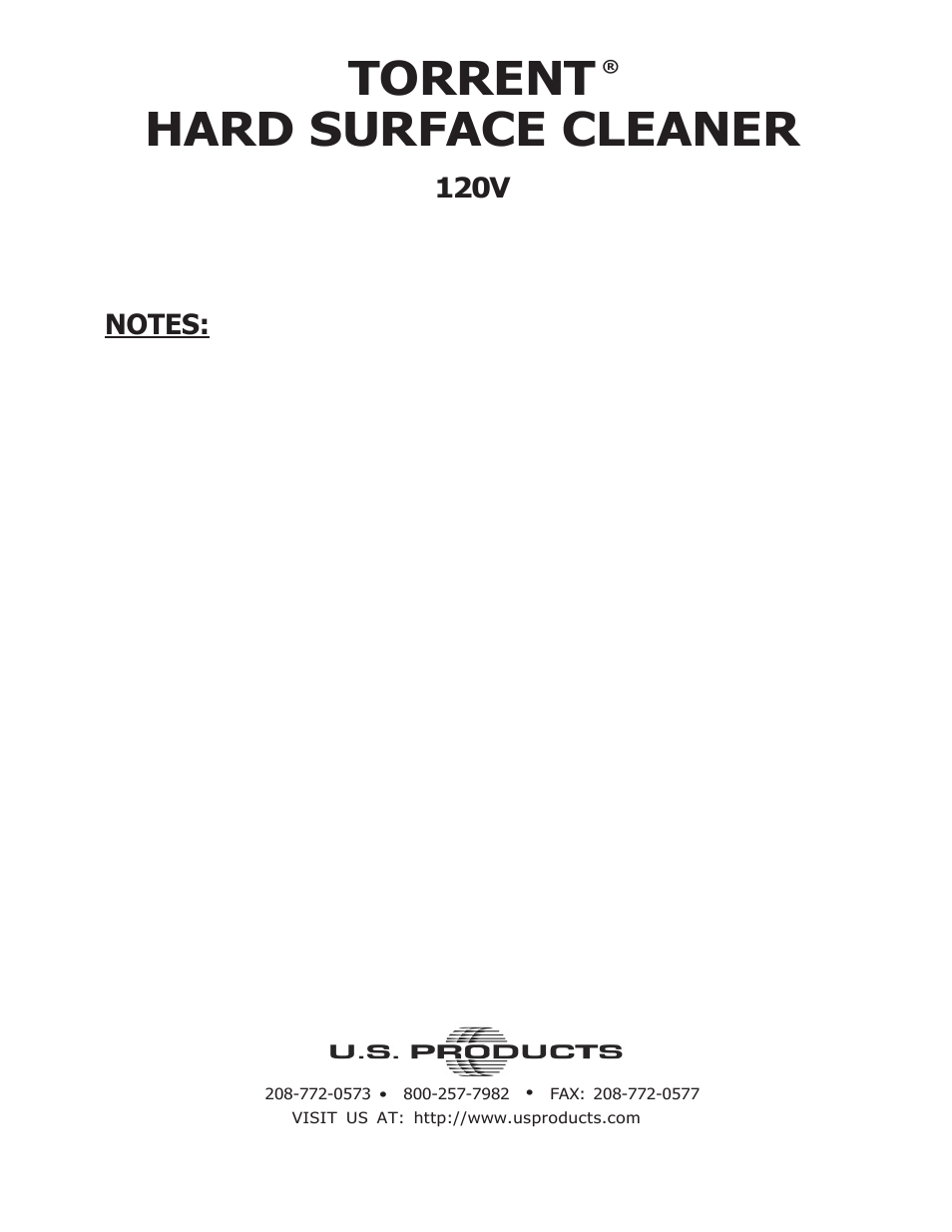 Torrent hard surface cleaner | U.S. Products TORRENT User Manual | Page 12 / 12