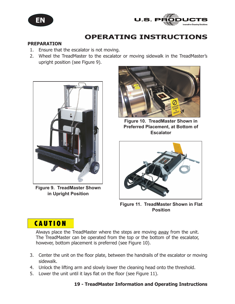 Operating instructions | U.S. Products TREADMASTER User Manual | Page 25 / 70