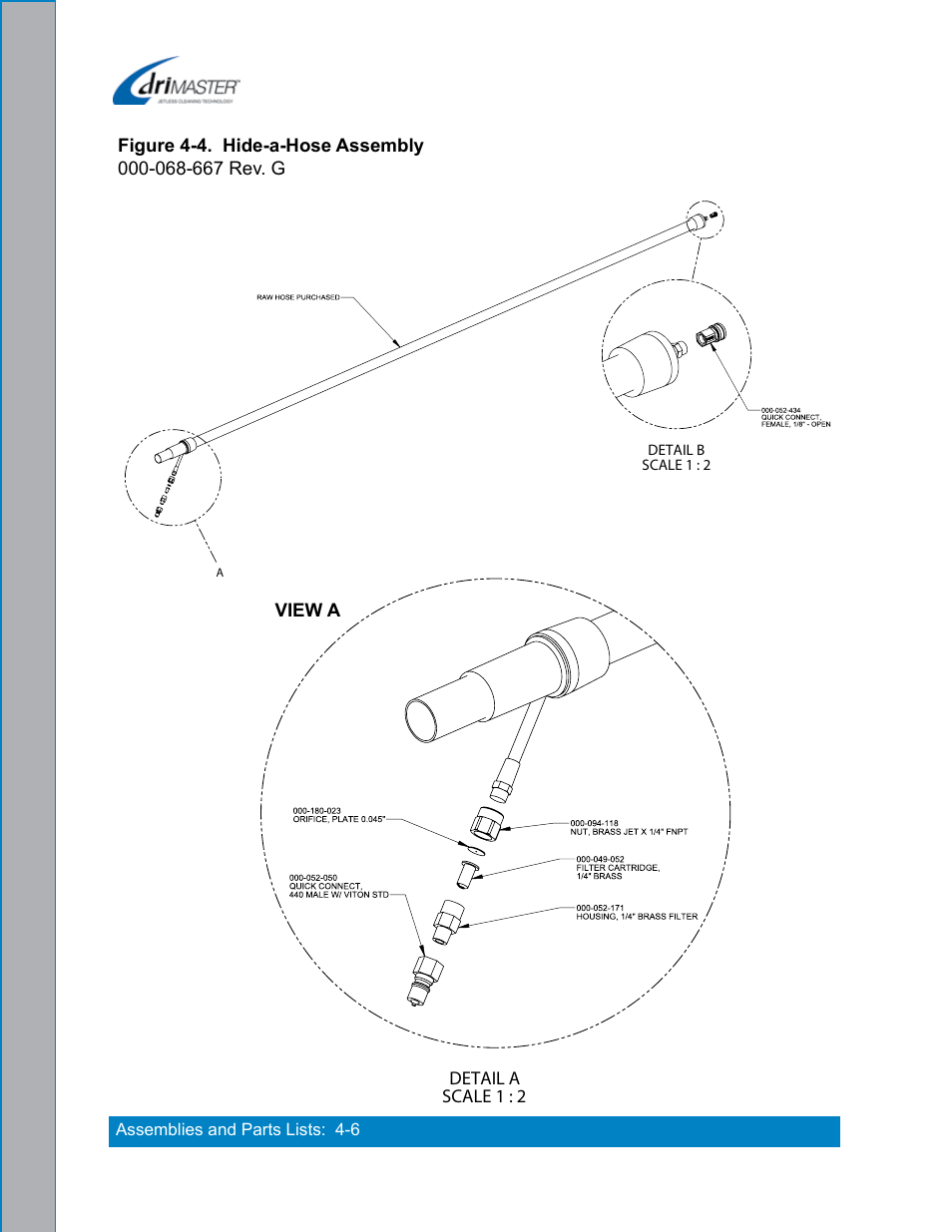 Figure 4-4. hide-a-hose assembly -6 | U.S. Products DRIMASTER 3 UPHOLSTERY TOOL User Manual | Page 26 / 32