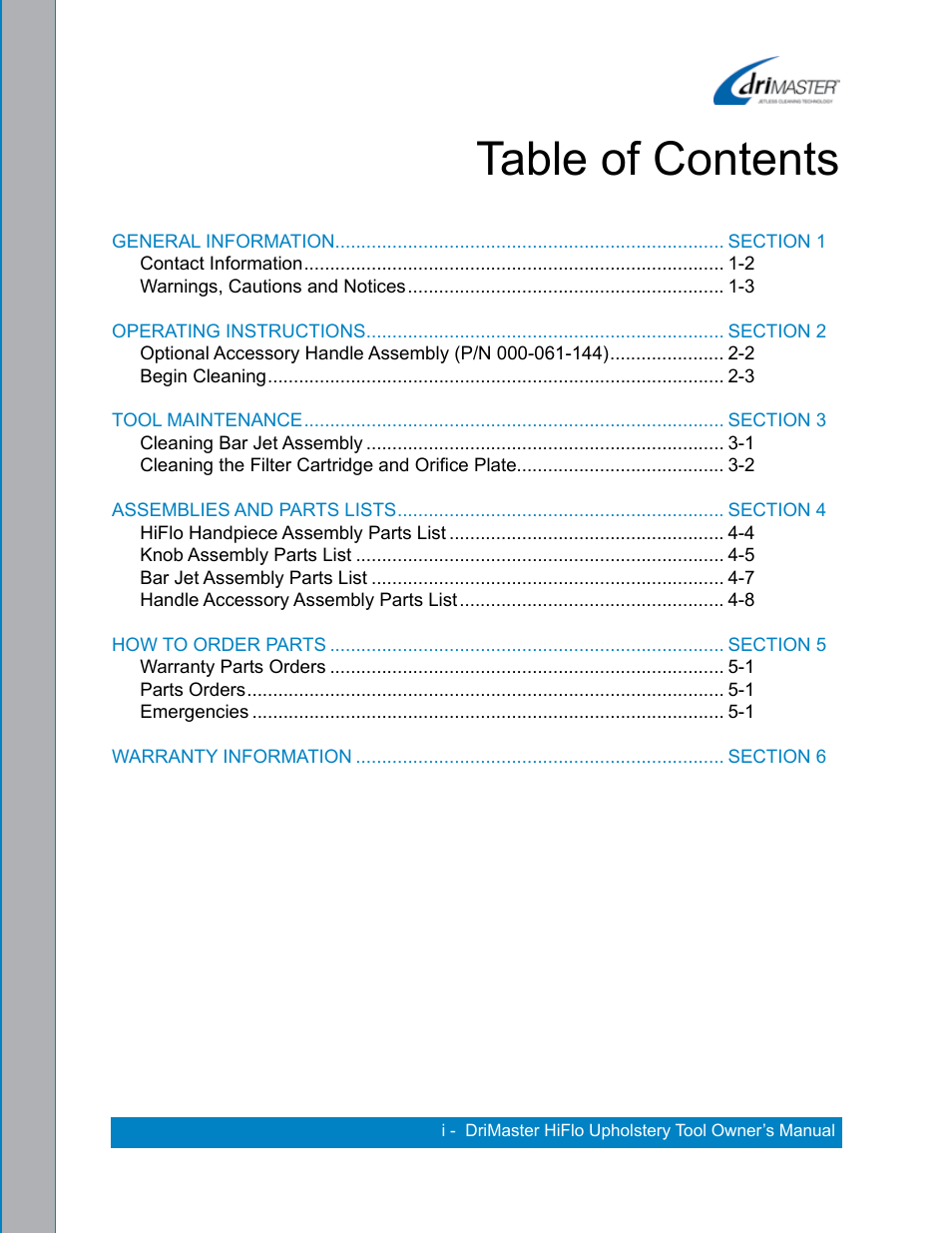 U.S. Products DRIMASTER 3 UPHOLSTERY TOOL User Manual | Page 3 / 32