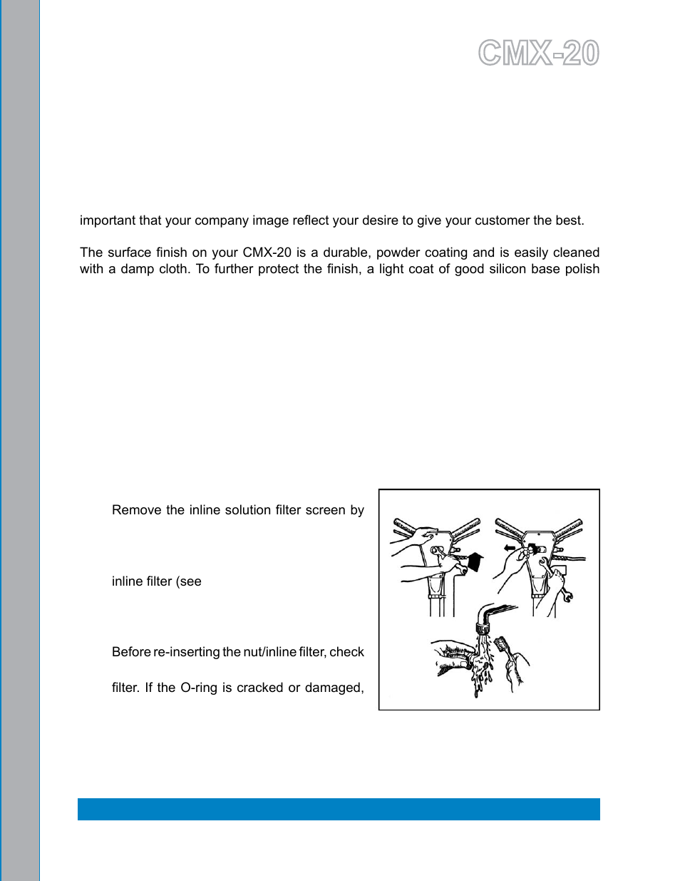 Daily maintenance -1, Figure 6-1. remove nut/inline filter -1, 6 - machine maintenance | Cmx-20 | U.S. Products CMX-20 ROTARY EXTRACTOR User Manual | Page 23 / 54