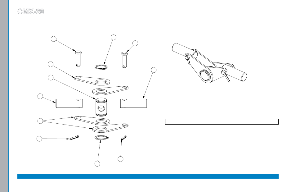 Handle locking linkage assembly parts list -8, Figure 8-5. handle locking linkage assembly -8, Handle locking linkage assembly parts list | Cmx-20 | U.S. Products CMX-20 ROTARY EXTRACTOR User Manual | Page 38 / 54