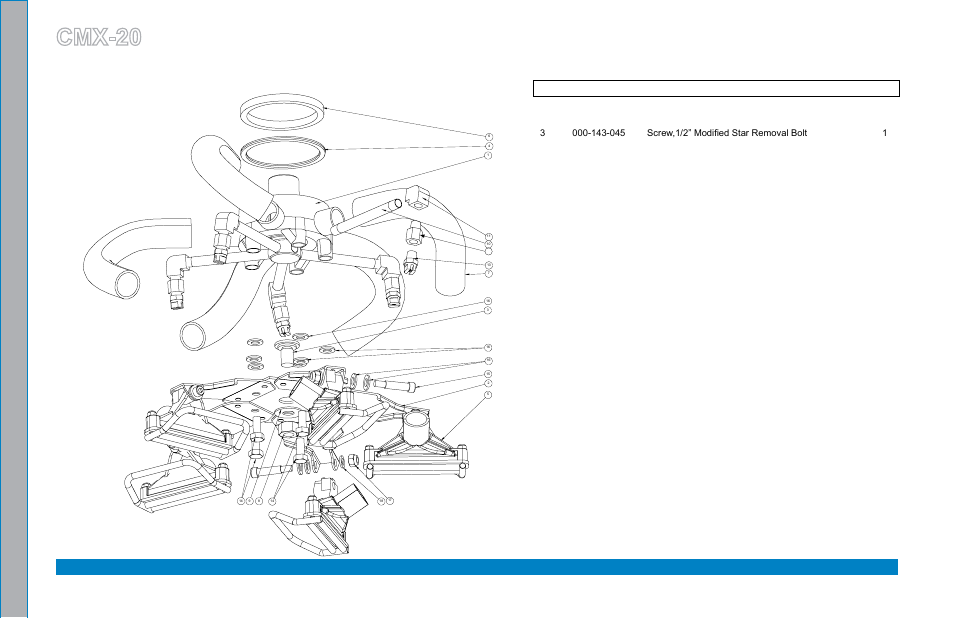 Vacuum head (original style) assembly parts lis, Cmx-20, Vacuum head (original style) assembly parts list | U.S. Products CMX-20 ROTARY EXTRACTOR User Manual | Page 44 / 54
