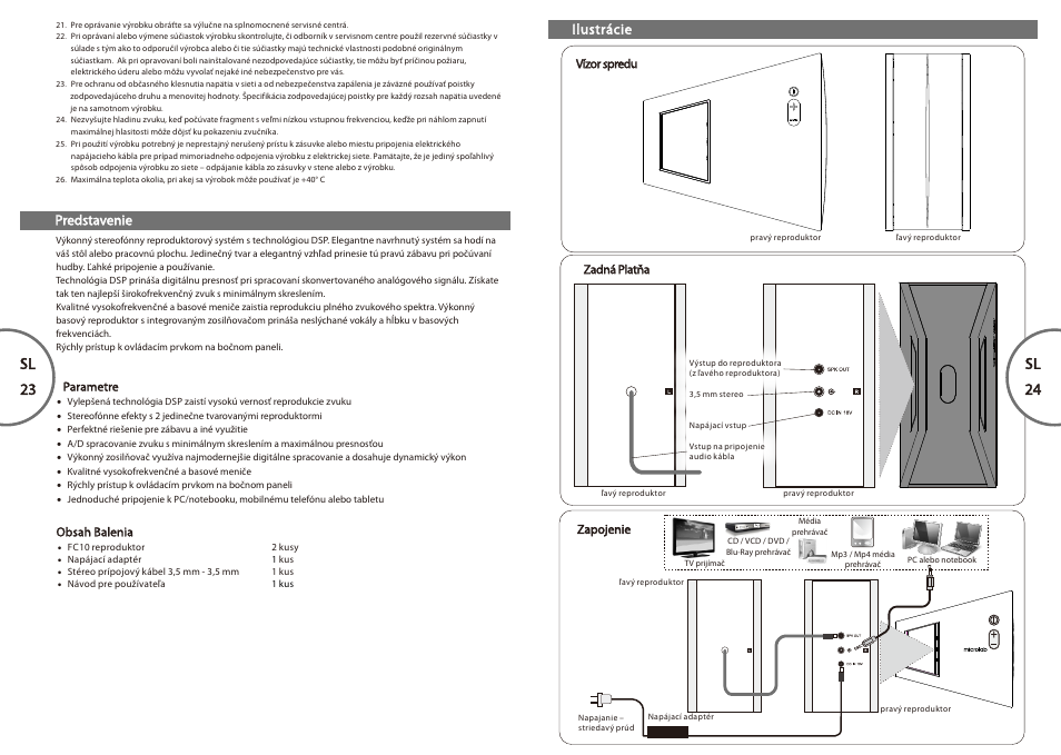 Sl 23-24, Sl 23, Sl 24 | Microlab FC 10 User Manual | Page 13 / 17