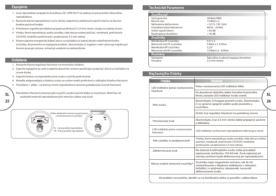 Sl 25-26, Sl 25 sl 26 | Microlab FC 10 User Manual | Page 14 / 17
