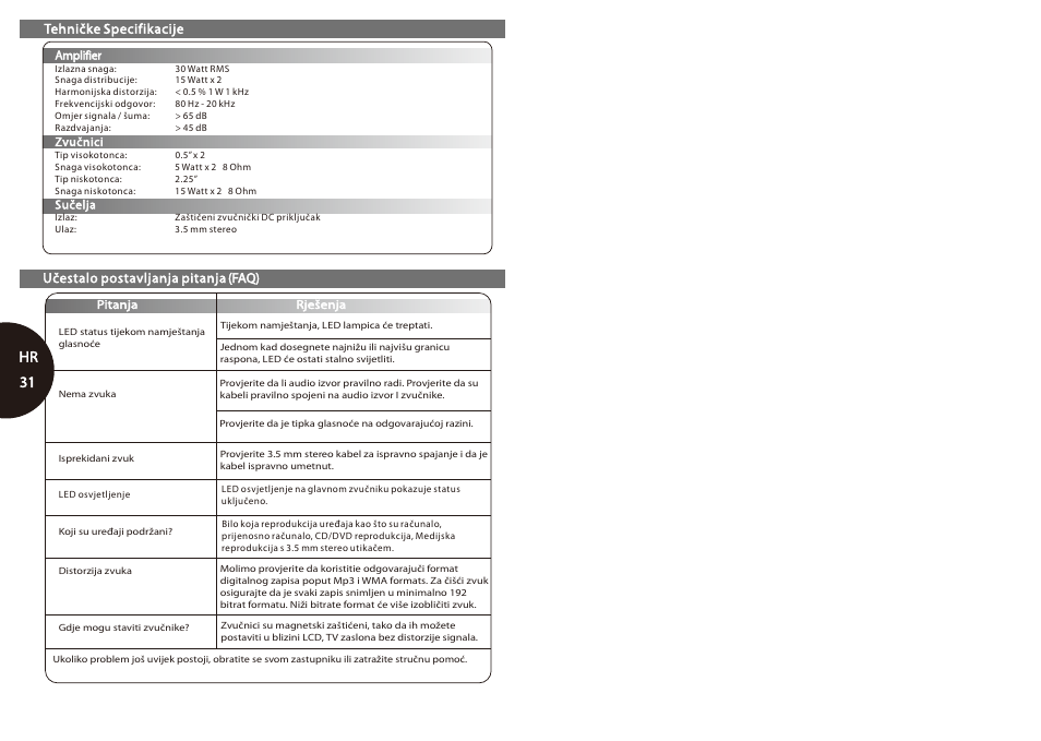 Hr 31 | Microlab FC 10 User Manual | Page 17 / 17