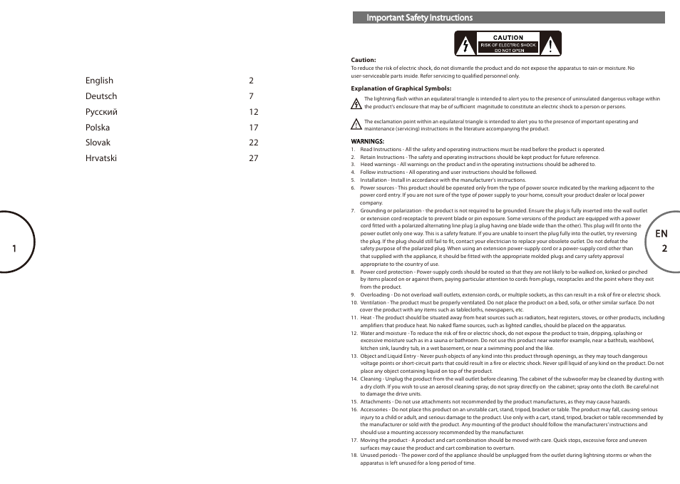 En 2 | Microlab FC 10 User Manual | Page 2 / 17