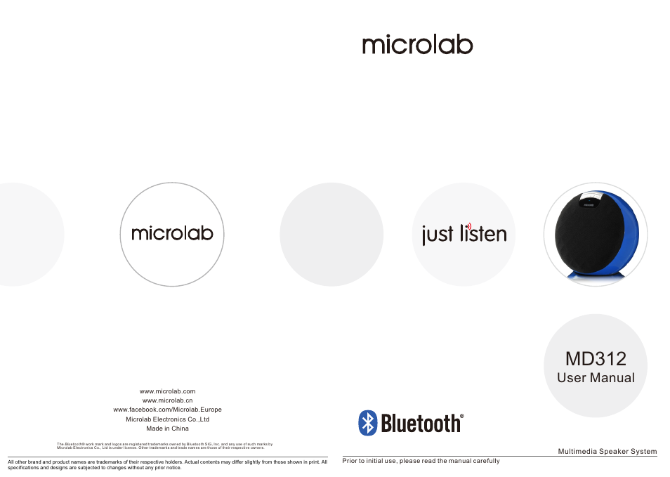 Microlab MD 312 User Manual | 17 pages