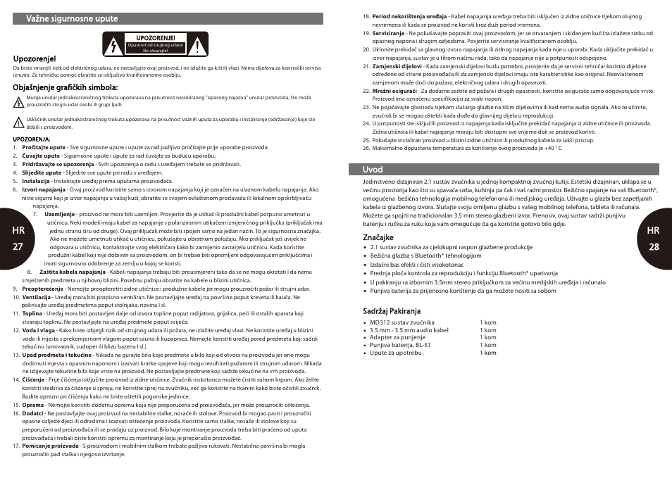 Hr 27-28, Hr 27 hr | Microlab MD 312 User Manual | Page 15 / 17