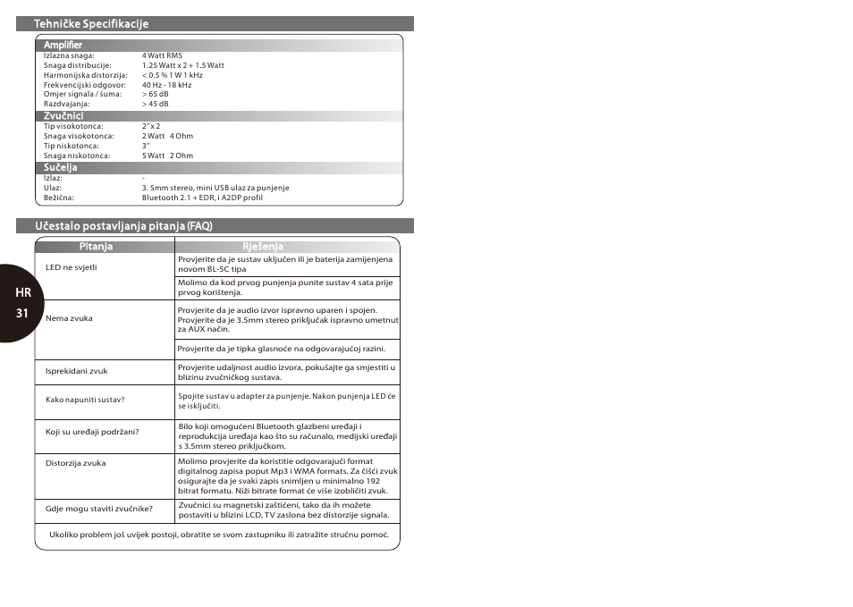 Hr 31 | Microlab MD 312 User Manual | Page 17 / 17