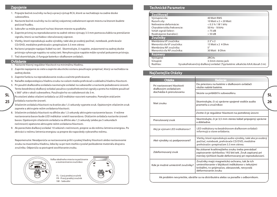 Sl 25-26, Sl 25 sl 26 | Microlab FC 20 User Manual | Page 14 / 17