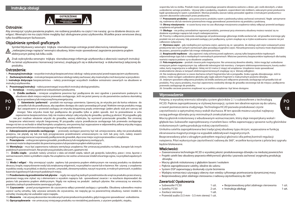 Po 17-18, 18 po po 17 | Microlab FC 50 User Manual | Page 10 / 17