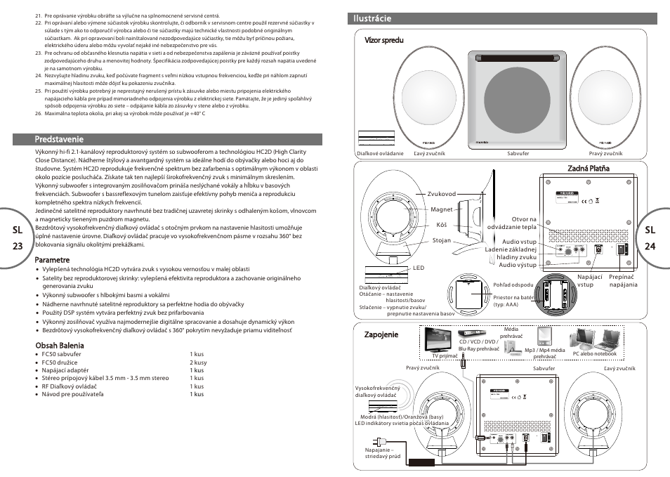 Sl 23-24, Sl 23, Sl 24 | Desktop nearfield speaker | Microlab FC 50 User Manual | Page 13 / 17