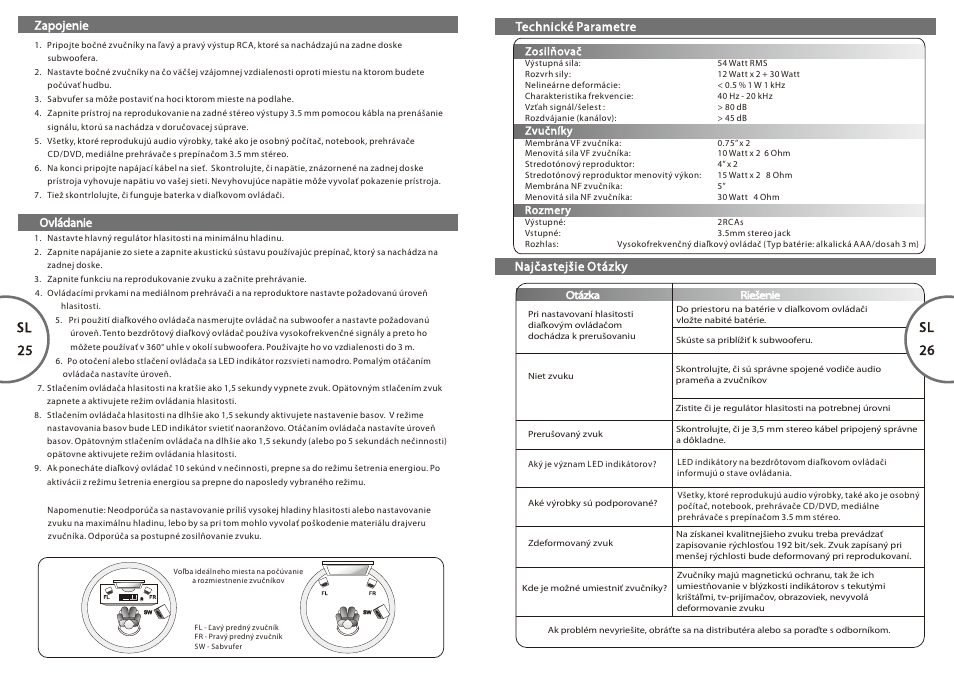 Sl 25-26, Sl 25, Sl 26 | Microlab FC 50 User Manual | Page 14 / 17