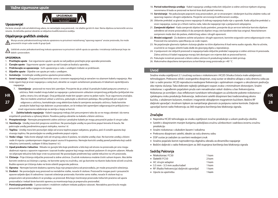 Hr 27-28, Hr 27 | Microlab FC 50 User Manual | Page 15 / 17