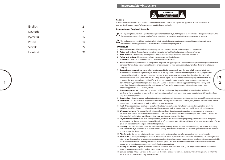 En 2 | Microlab FC 50 User Manual | Page 2 / 17