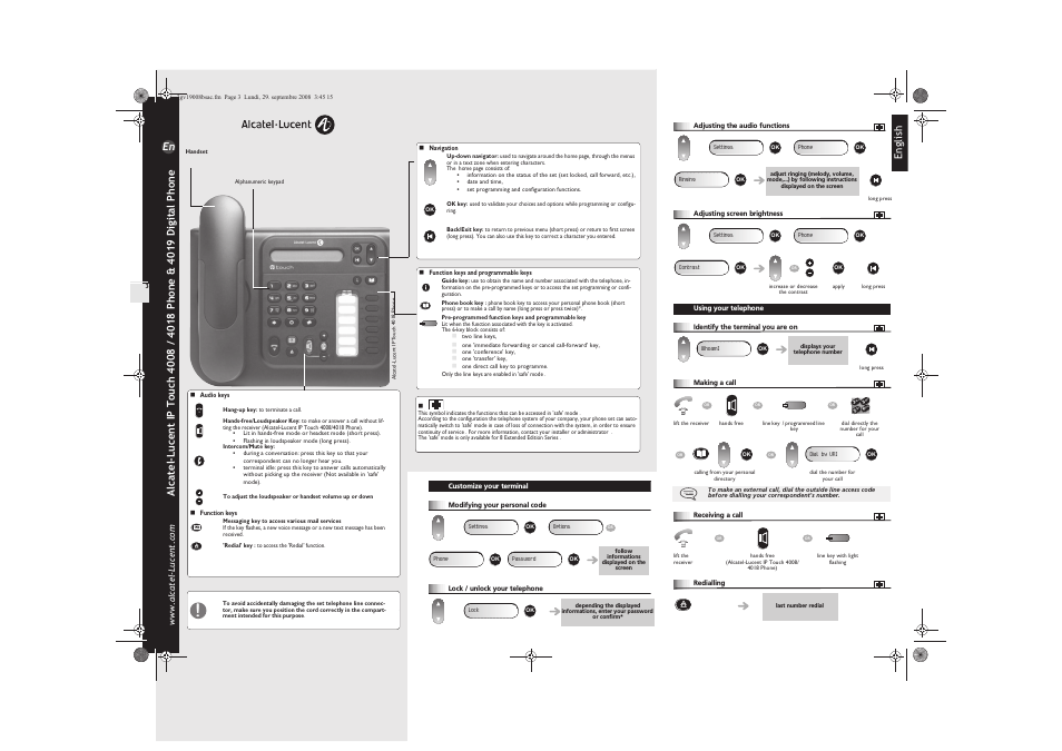 Alcatel-Lucent 4018 User Manual | 2 pages