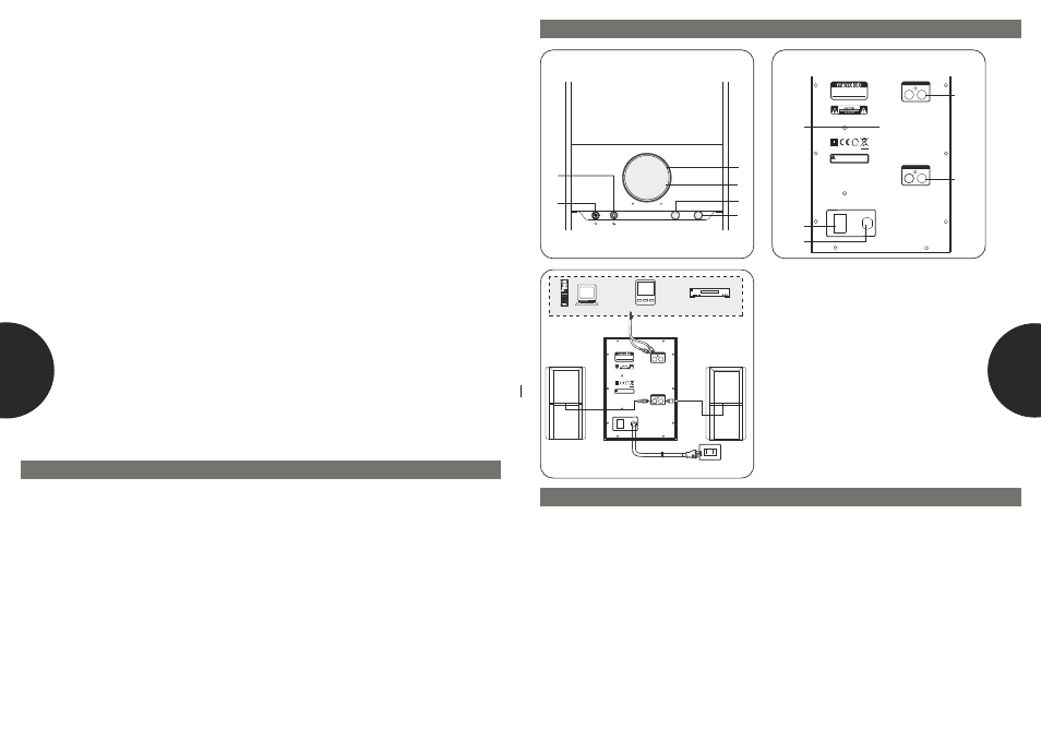 Made in china, High temperature during operation, Avoid touching back panel amplified speaker | Microlab M 500 User Manual | Page 5 / 10