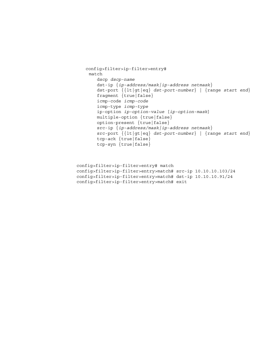 Ip entry matching criteria | Alcatel-Lucent 7750 SR OS User Manual | Page 316 / 482