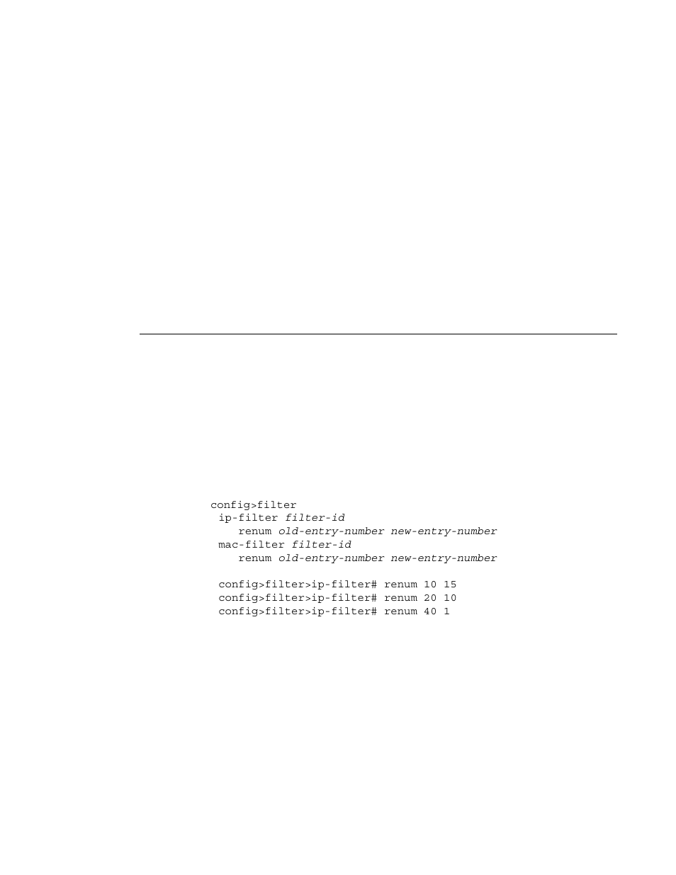Filter management tasks, Renumbering filter policy entries | Alcatel-Lucent 7750 SR OS User Manual | Page 336 / 482