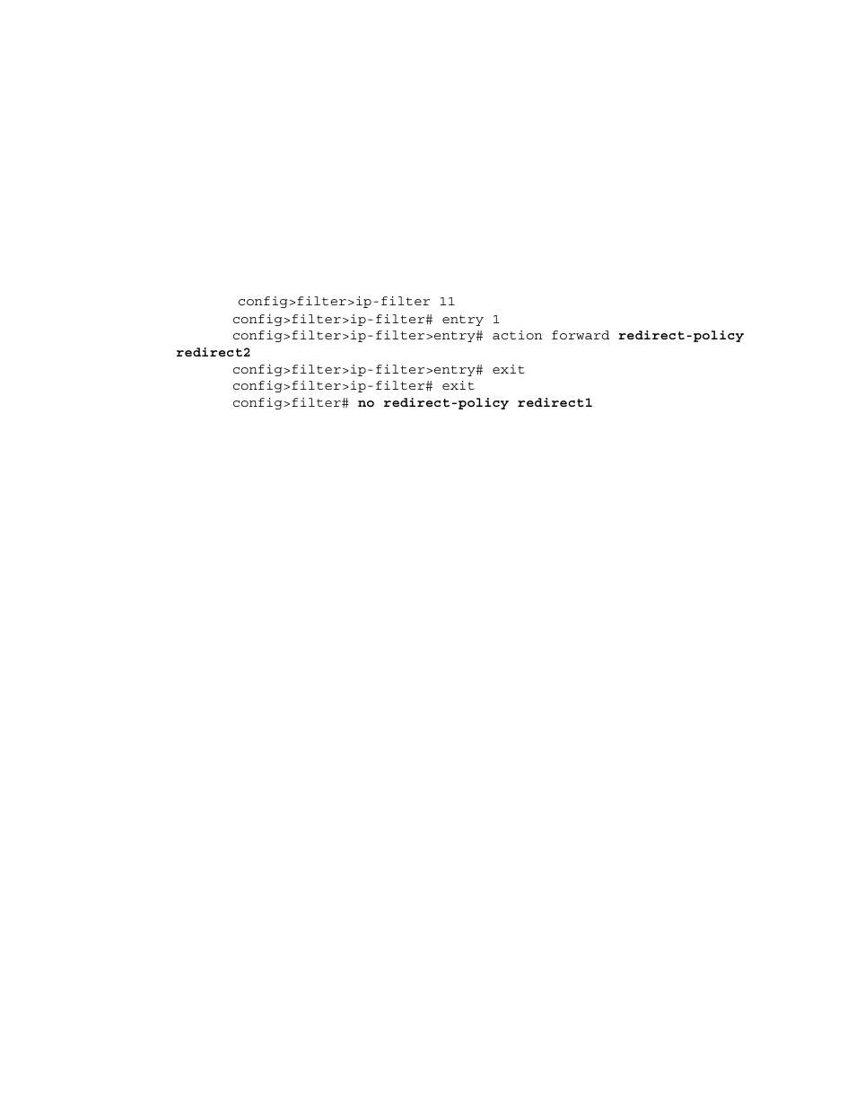 Deleting a redirect policy | Alcatel-Lucent 7750 SR OS User Manual | Page 348 / 482