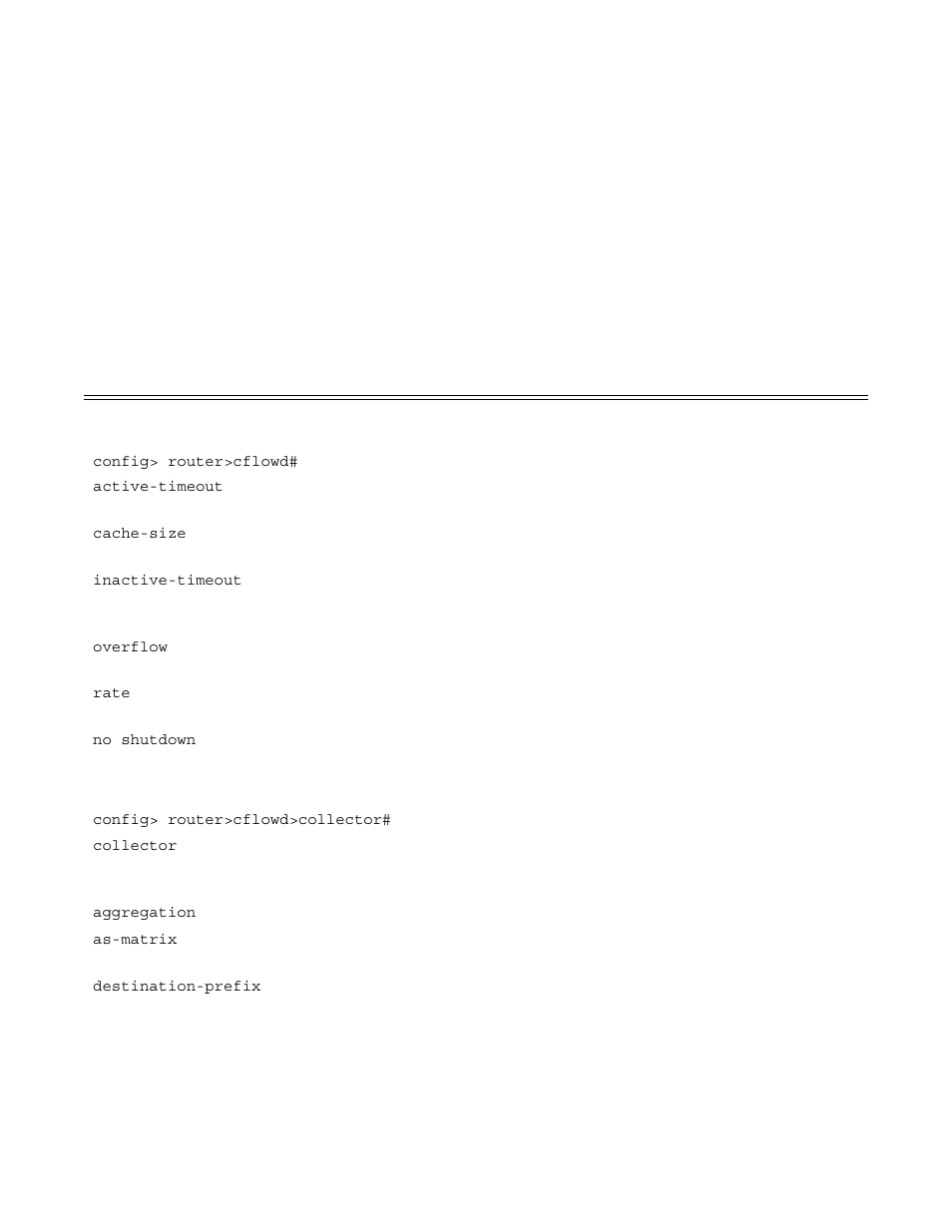 List of commands, Table 20, Cli commands to configure cflowd parameters | Alcatel-Lucent 7750 SR OS User Manual | Page 444 / 482