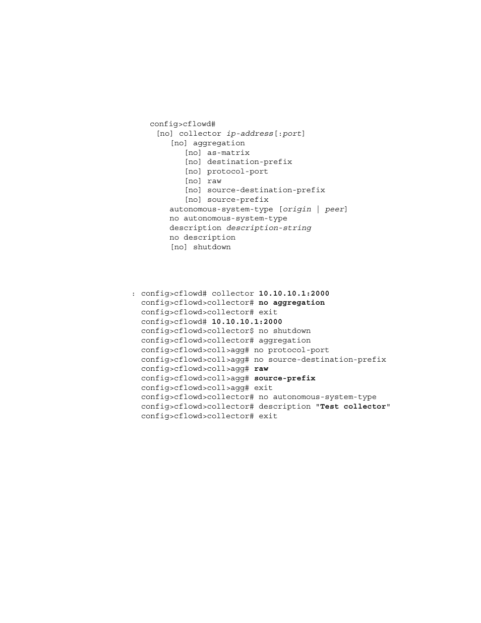 Modifying cflowd collector parameters | Alcatel-Lucent 7750 SR OS User Manual | Page 460 / 482