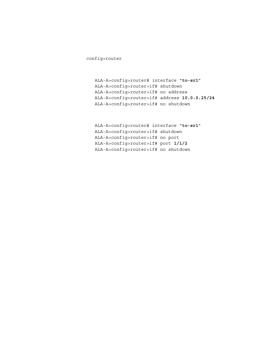 Modifying interface parameters | Alcatel-Lucent 7750 SR OS User Manual | Page 77 / 482