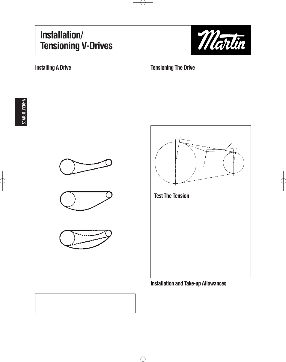 Martin Sprocket & Gear V Belt Drives User Manual | 1 page