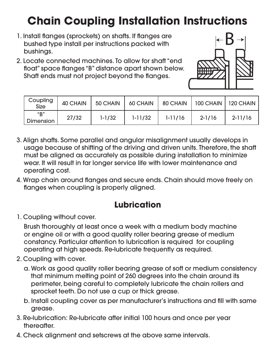 Martin Sprocket & Gear Chain Couplings User Manual | 1 page