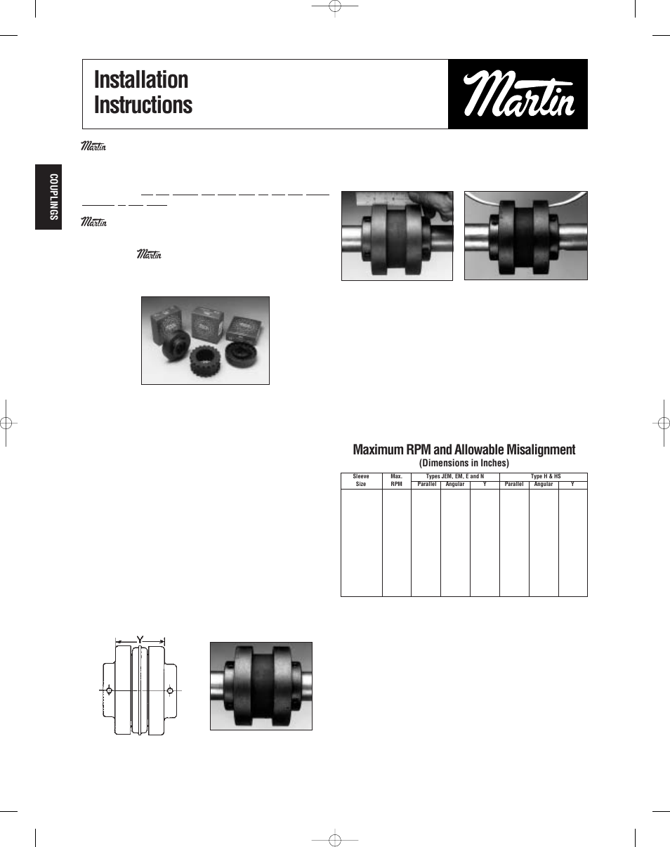 Martin Sprocket & Gear Quadra-flex Couplings User Manual | 1 page
