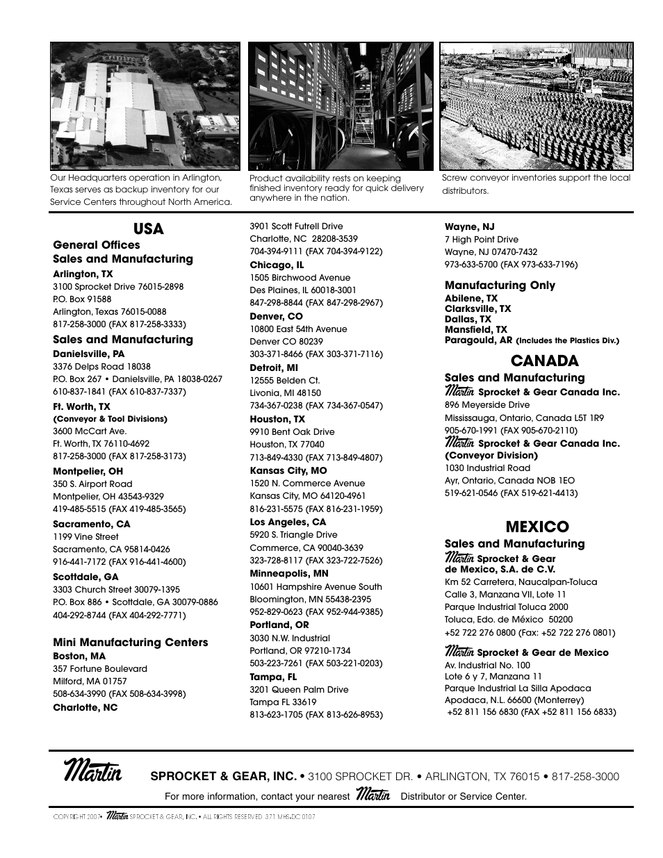 Martin, Canada, Mexico | Sprocket & gear, inc | Martin Sprocket & Gear Drag Conveyor Safety User Manual | Page 15 / 15