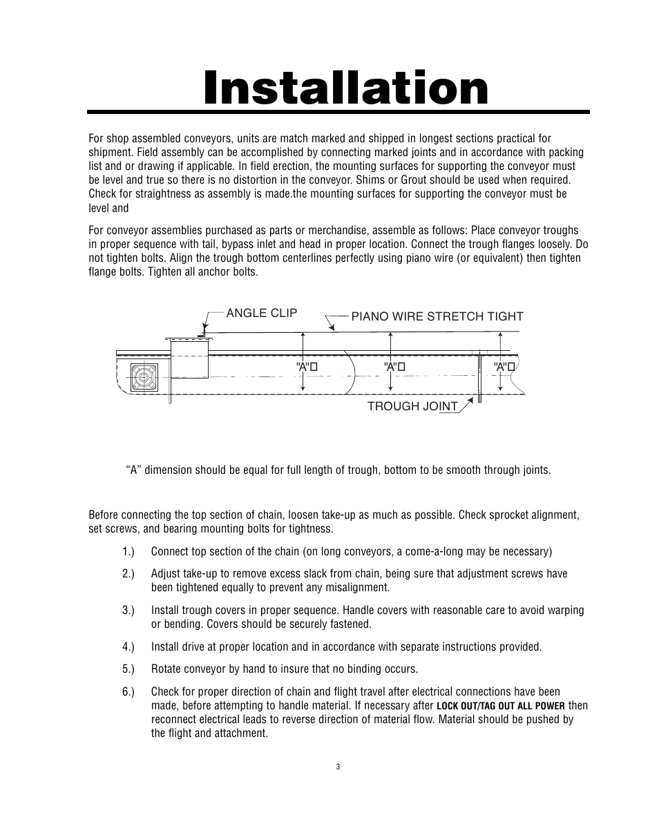 Installation | Martin Sprocket & Gear Drag Conveyor Safety User Manual | Page 7 / 15