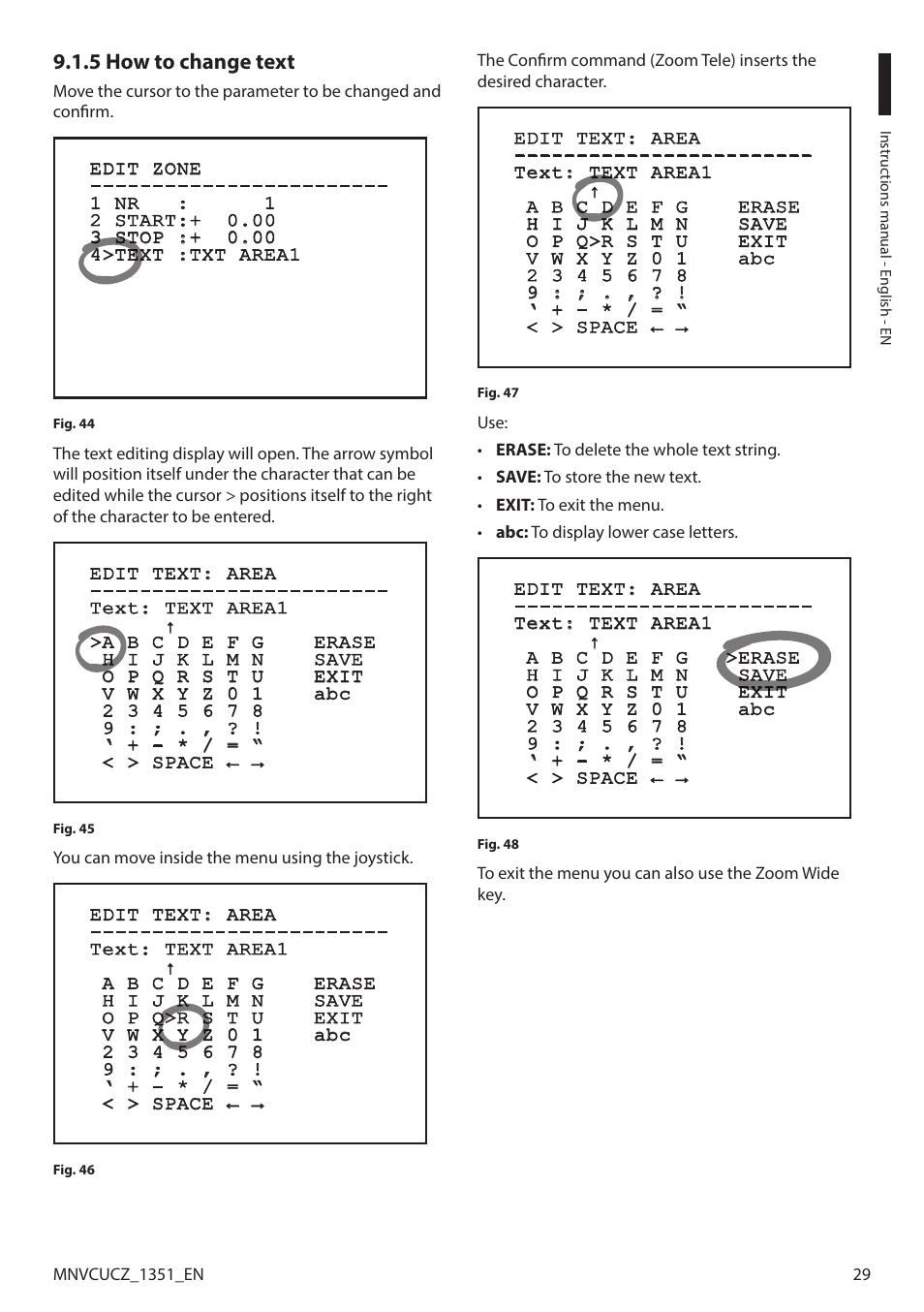 5 how to change text | Videotec ULISSE COMPACT User Manual | Page 29 / 82