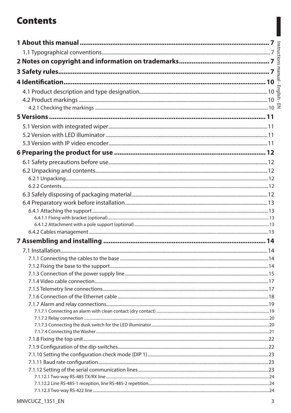 Videotec ULISSE COMPACT User Manual | Page 3 / 82