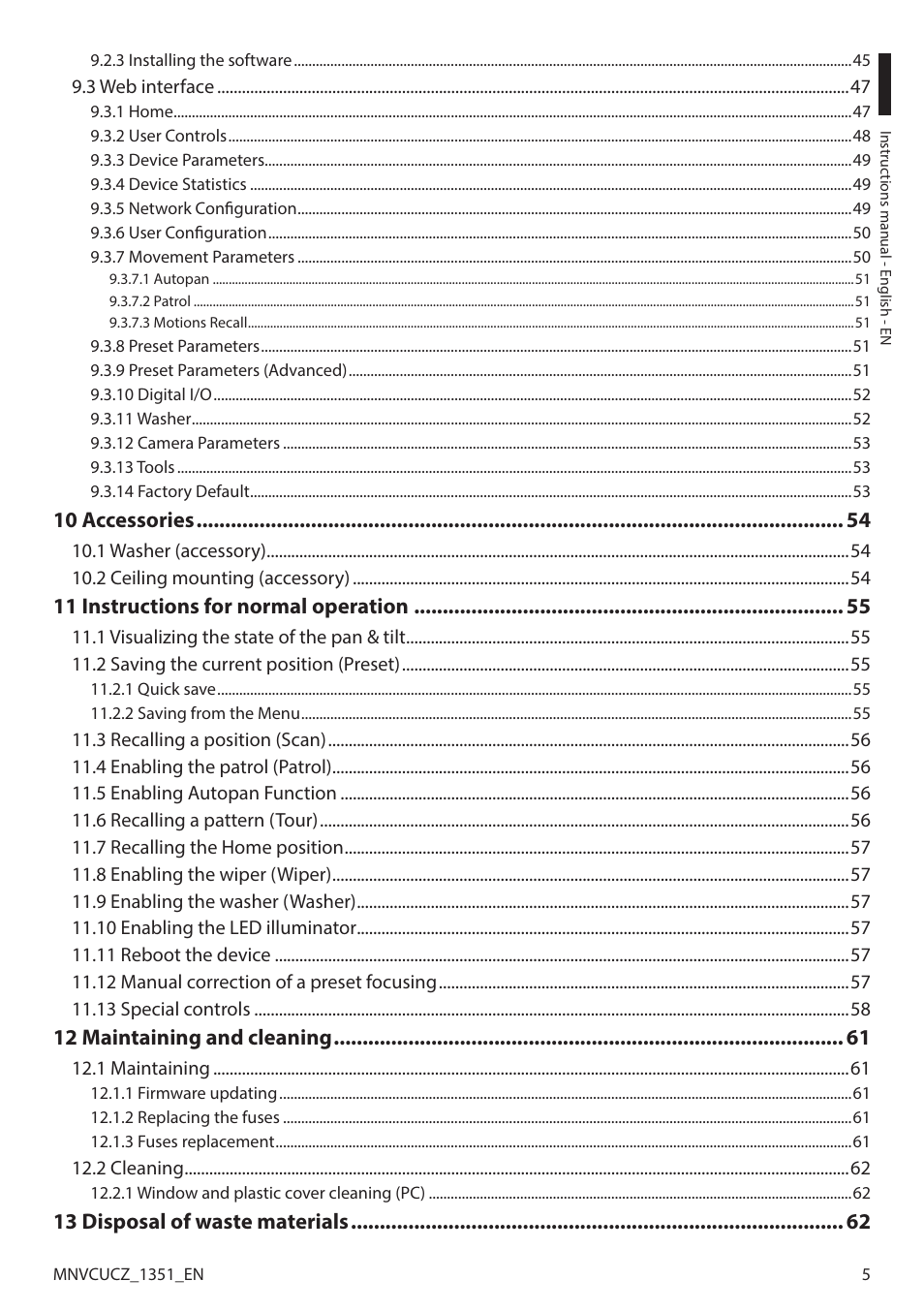 Videotec ULISSE COMPACT User Manual | Page 5 / 82