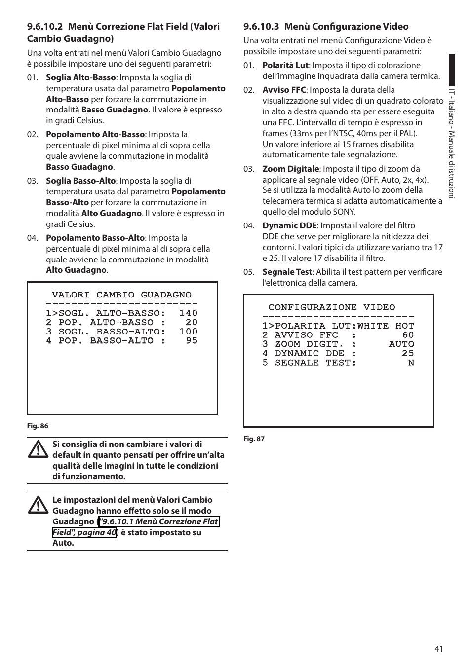 3 menù configurazione video | Videotec ULISSE COMPACT THERMAL User Manual | Page 109 / 268