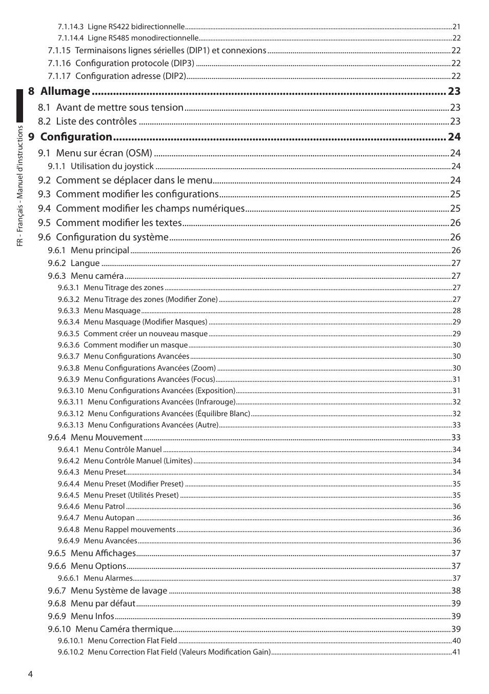 8 allumage, 9 configuration | Videotec ULISSE COMPACT THERMAL User Manual | Page 138 / 268