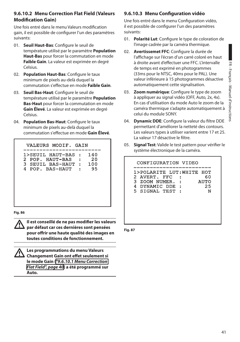 3 menu configuration vidéo | Videotec ULISSE COMPACT THERMAL User Manual | Page 175 / 268