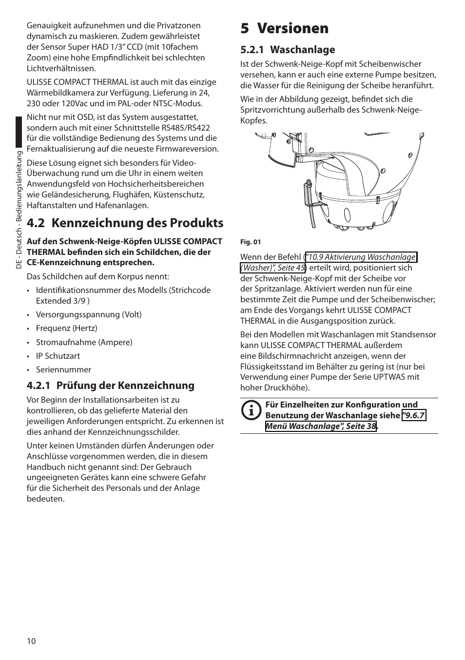 2 kennzeichnung des produkts, 1 prüfung der kennzeichnung, 5 versionen | 1 waschanlage | Videotec ULISSE COMPACT THERMAL User Manual | Page 210 / 268