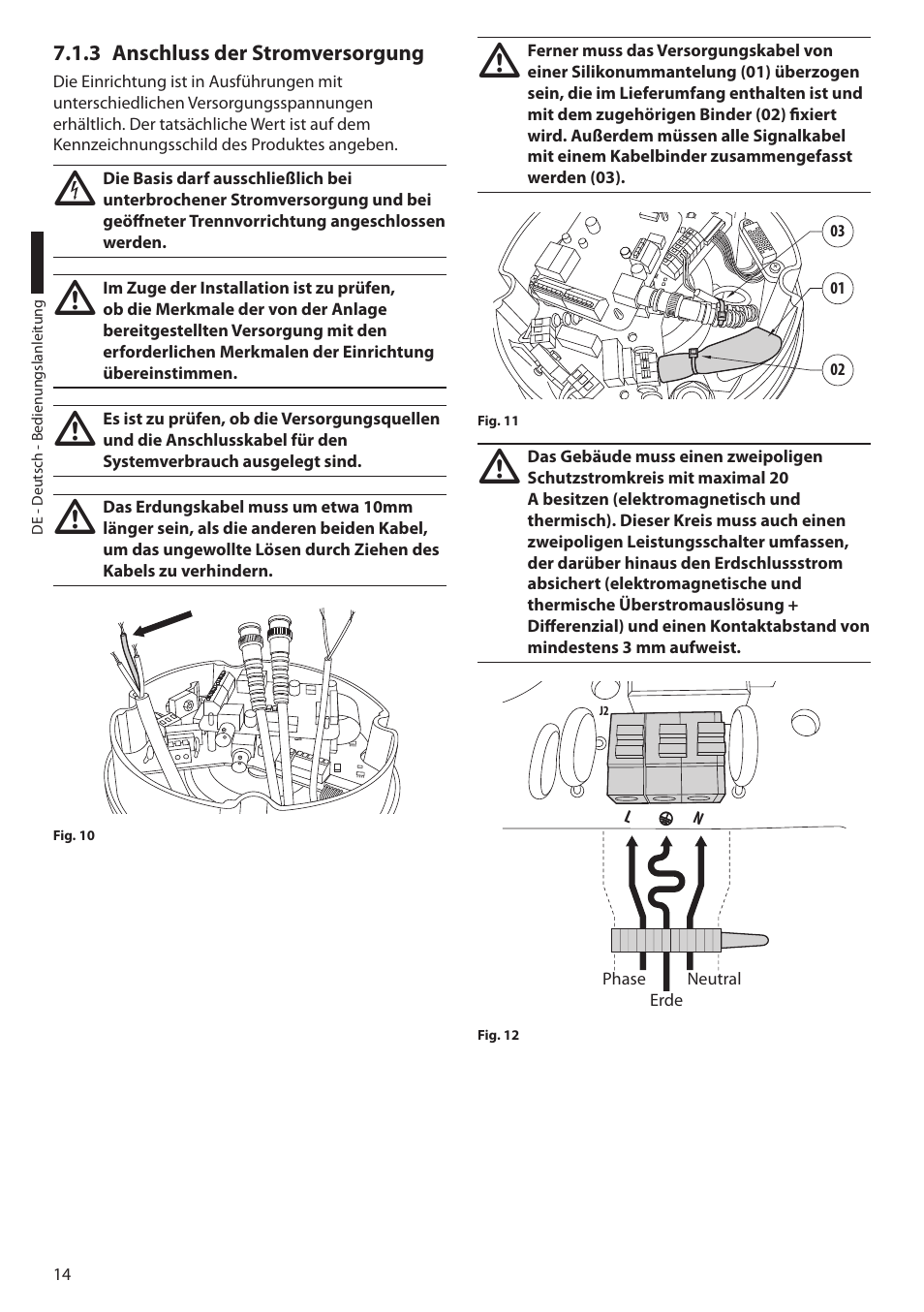 3 anschluss der stromversorgung | Videotec ULISSE COMPACT THERMAL User Manual | Page 214 / 268