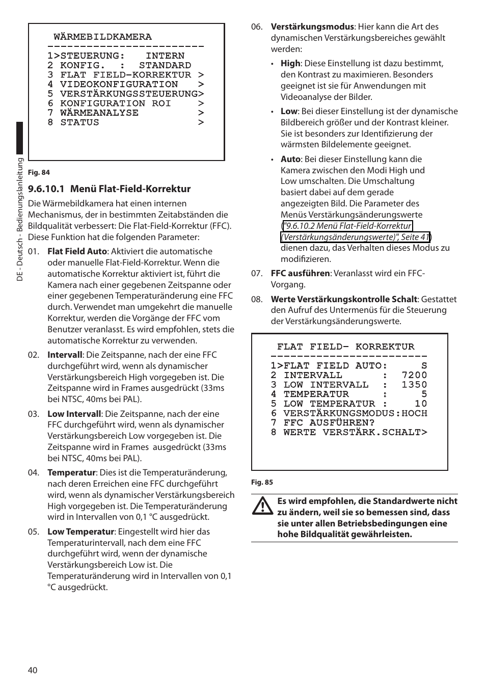 1 menü flat-field-korrektur | Videotec ULISSE COMPACT THERMAL User Manual | Page 240 / 268