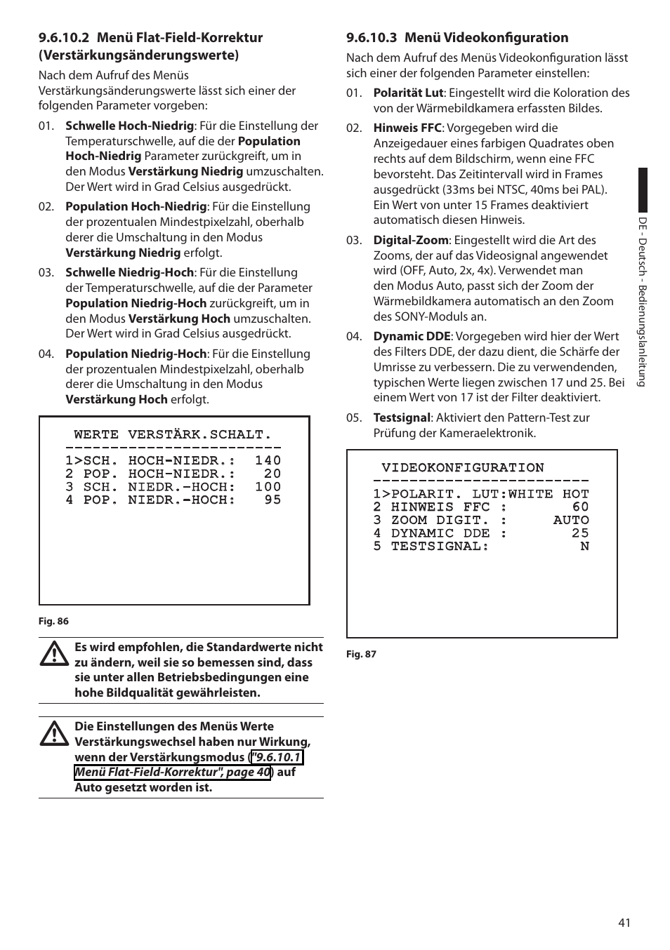 3 menü videokonfiguration | Videotec ULISSE COMPACT THERMAL User Manual | Page 241 / 268