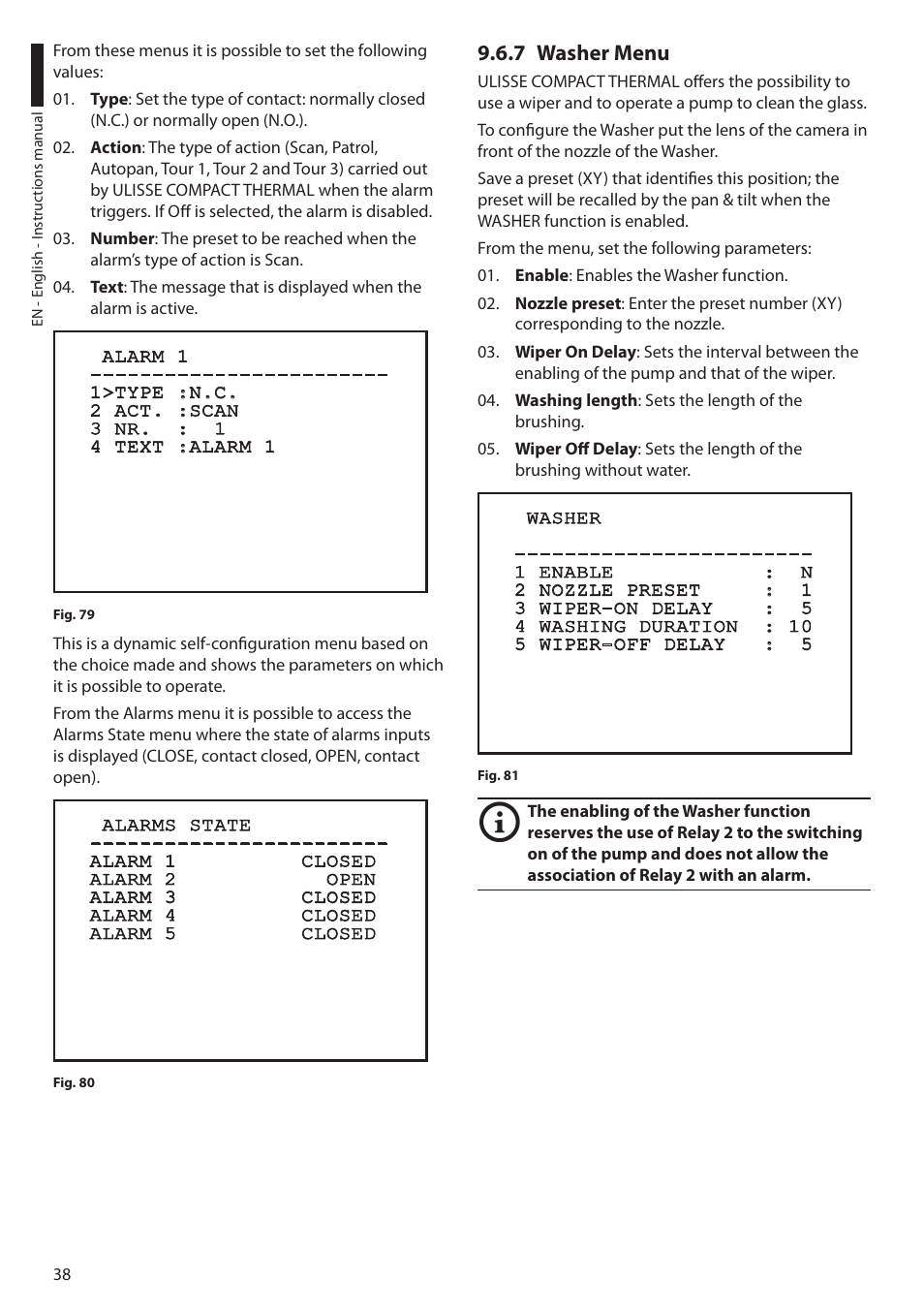 7 washer menu | Videotec ULISSE COMPACT THERMAL User Manual | Page 40 / 268