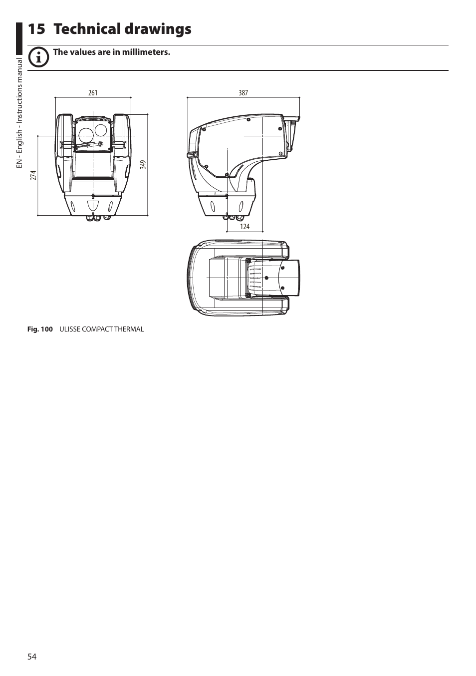 15 technical drawings | Videotec ULISSE COMPACT THERMAL User Manual | Page 56 / 268