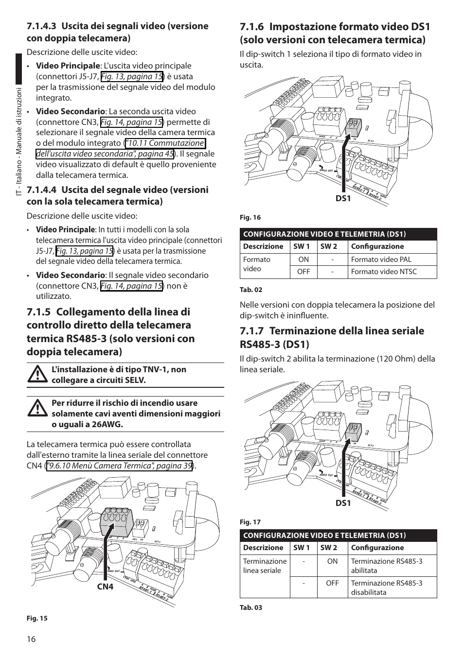 7 terminazione della linea seriale rs485-3 (ds1) | Videotec ULISSE COMPACT THERMAL User Manual | Page 84 / 268