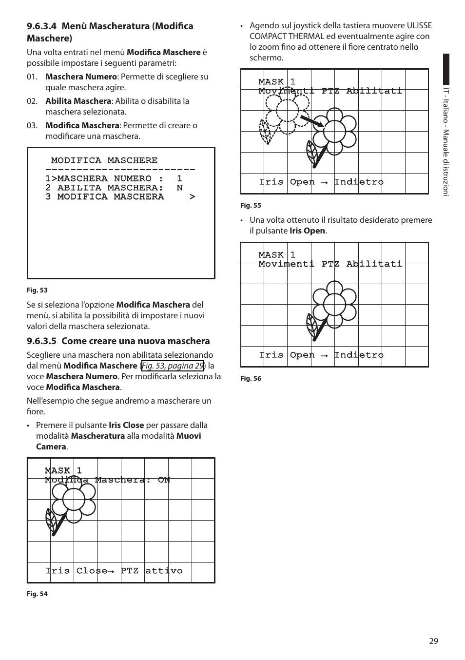 4 menù mascheratura (modifica maschere), 5 come creare una nuova maschera | Videotec ULISSE COMPACT THERMAL User Manual | Page 97 / 268