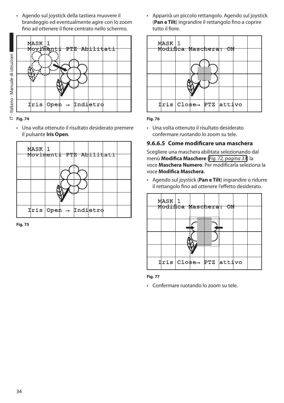 5 come modificare una maschera | Videotec ULISSE User Manual | Page 104 / 276