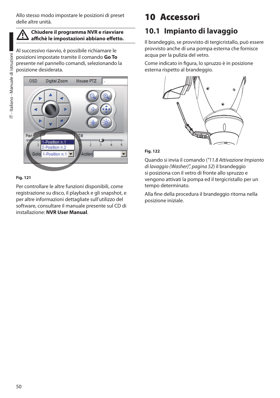 10 accessori, 1 impianto di lavaggio | Videotec ULISSE User Manual | Page 120 / 276