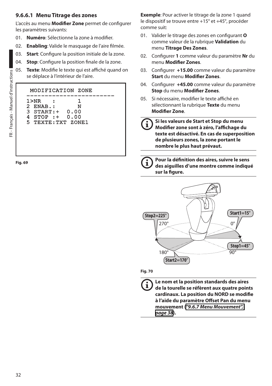 1 menu titrage des zones | Videotec ULISSE User Manual | Page 170 / 276